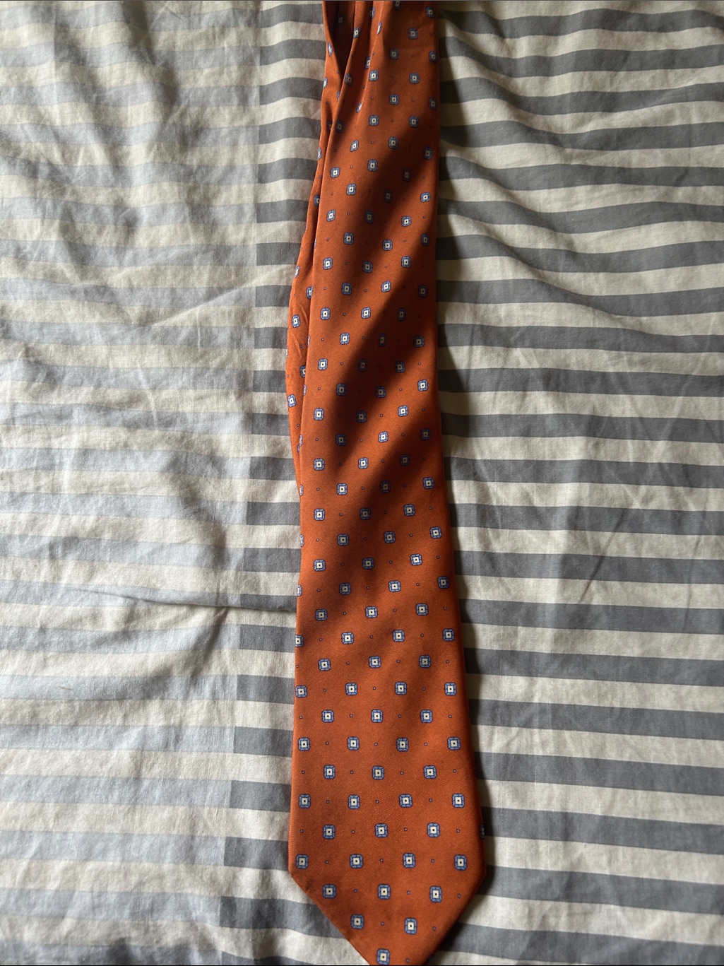 Orange Micro-Motif Men's Tie